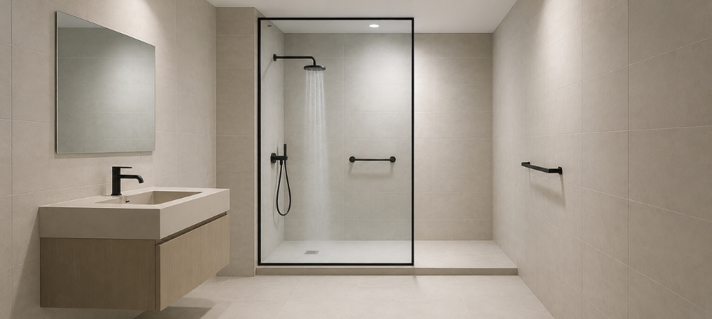 baño-pequeño Un baño pequeño con diseño y materiales de COMERVÍA.